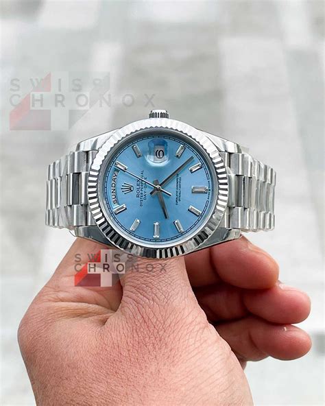 rolex platinum diamonds|Rolex platinum day date 40.